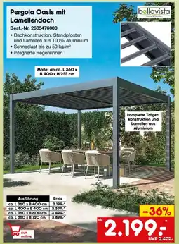 Netto Marken-Discount bellavista Pergola Oasis mit Lamellendach Angebot