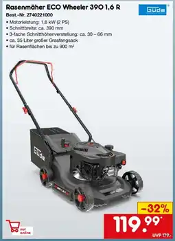 Netto Marken-Discount Güde Rasenmäher ECO Wheeler 390 1,6 R Angebot