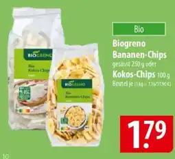 Famila Nord Ost Biogreno Bananen-Chips gesüsst oder Kokos-Chips Angebot