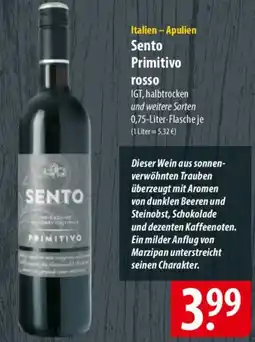 Famila Nord Ost Sento Primitivo rosso IGT Angebot