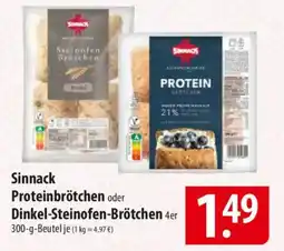 Famila Nord Ost Sinnack Proteinbrötchen oder Dinkel-Steinofen-Brötchen Angebot