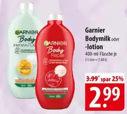Famila Nord Ost Garnier Bodymilk oder -lotion Angebot