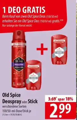 Famila Nord Ost Old Spice Deospray oder Stick Angebot