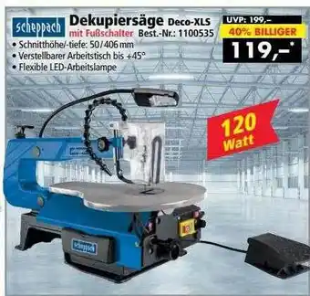 Norma24 Scheppach Dekupiersäge Deco-xls Angebot