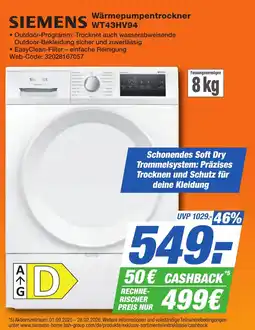 K+B Expert SIEMENS Wärmepumpentrockner WT43HV94 Angebot