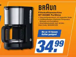 K+B Expert BRAUN Filterkaffeemaschine KF1500BK PurShine Angebot