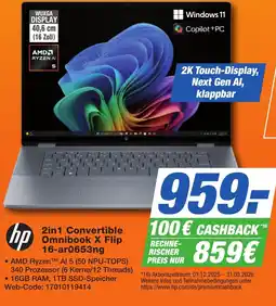 K+B Expert hp 2in1 Convertible Omnibook X Flip 16-ar0653ng Angebot