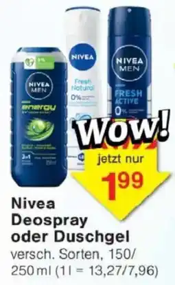 Jawoll Nivea Deospray oder Duschgel Angebot