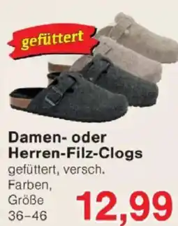Jawoll Damen- oder Herren Filz Clogs Angebot