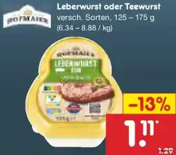 Netto Marken-Discount Leberwurst oder Teewurst Angebot