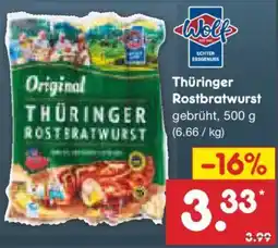 Netto Marken-Discount Wolf Thüringer Rostbratwurst Angebot