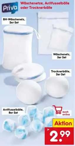 Netto Marken-Discount Priva Wäschenetze, Antifusselbälle oder Trocknerbälle Angebot