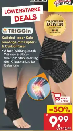 Netto Marken-Discount TRIGGin Knöchel- oder Kniebandage mit Kupfer- & Carbonfaser Angebot