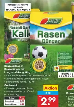 Netto Marken-Discount Garten Magie Rasenkalk oder Rasendünger mit Langzeitwirkung Angebot
