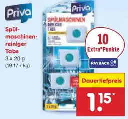 Netto Marken-Discount Priva Spülmaschinen reiniger Tabs Angebot