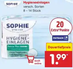 Netto Marken-Discount SOPHIE Hygieneeinlagen Angebot