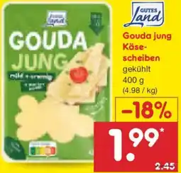 Netto Marken-Discount GUTES Land Gouda jung Käsescheiben Angebot