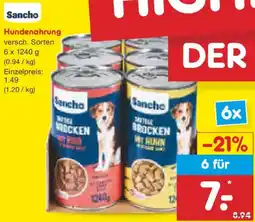 Netto Marken-Discount Sancho Hundenahrung 6x Angebot