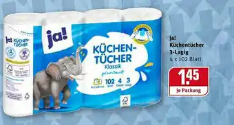 REWE Kaufpark Ja! Küchentücher 3-lagig Angebot