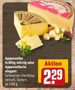 REWE Appenzeller kräftig-würzig oder Appenzellerin elegant Angebot