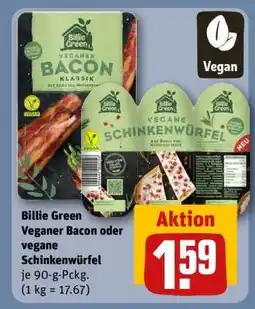 REWE Billie Green Veganer Bacon oder Vegane Schinkenwürfel Angebot