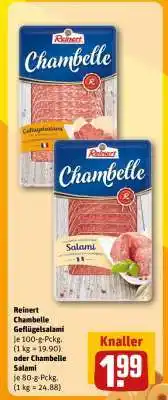 REWE Reinert Chambelle Geflügelsalami oder Chambelle Salami Angebot