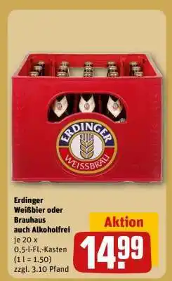 REWE Erdinger Weißbier oder Brauhaus auch Alkoholfrei Angebot