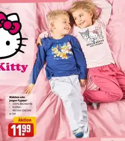 REWE Mädchen oder Jungen Pyjama Angebot