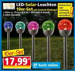 Norma LED-Solar-Leuchten 10er-Set Angebot