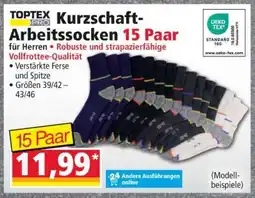 Norma TOPTEX PRO Kurzschaft-Arbeitssocken 15 Paar Angebot