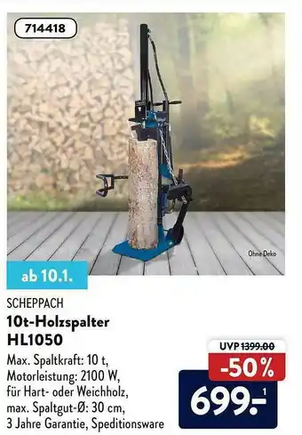 Aldi Süd Scheppach 10t-holzspalter Hl1050 Angebot