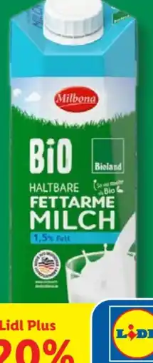 Lidl Milbona Bio Haltbare Fettarme Milch Angebot