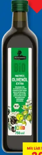 Lidl Primadonna Öl Natives Bio-Olivenöl Extra Vegan Angebot