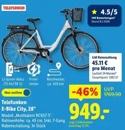 Lidl Telefunken E-Bike City, 28" Angebot