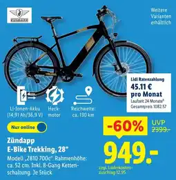 Lidl Zündapp E-Bike Trekking, 28" Angebot
