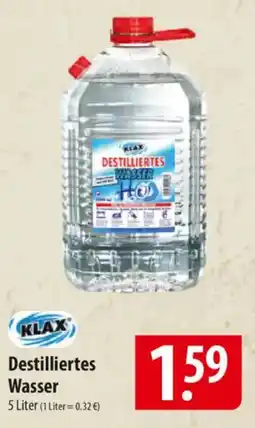 Famila Nord Ost KLAX Destilliertes Wasser Angebot