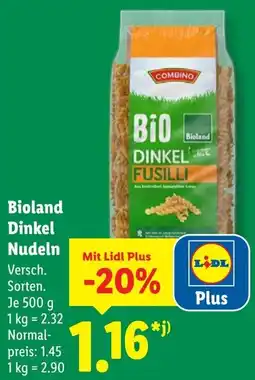 Lidl Bioland Dinkel Nudeln Angebot