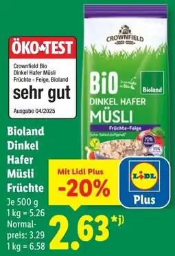 Lidl Bioland Dinkel Hafer Müsli Früchte Angebot