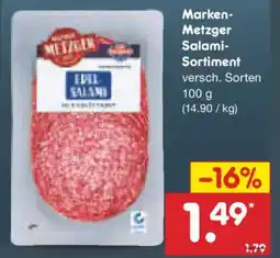 Netto Marken-Discount Marken- Metzger Salami- Sortiment Angebot