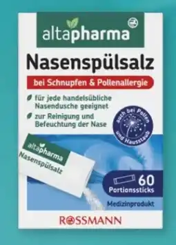 Rossmann Altapharma Nasenspülsalz Angebot