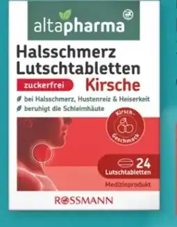Rossmann Altapharma Halsschmerz Lutschtabletten Kirsche Angebot