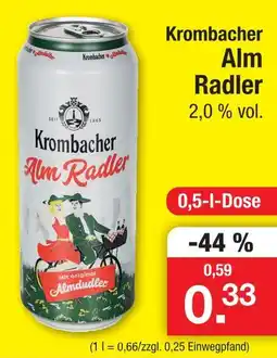 Zimmermann Krombacher alm radler Angebot