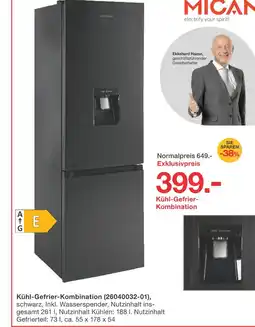 Möbelzentrum Pforzheim Mican kühl-gefrier-kombination Angebot