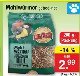 Zimmermann Bird's best mehlwürmer getrocknet Angebot