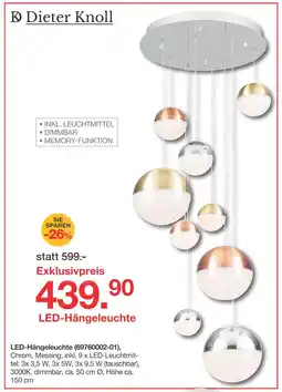 Möbelzentrum Pforzheim Dieter knoll led-hängeleuchte Angebot