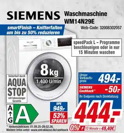 Expert Siemens waschmaschine wm14n29e Angebot