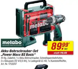 toom Baumarkt Metabo akku-bohrschrauber-set power maxx bs basic Angebot
