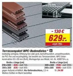 toom Baumarkt Terrassenpaket wpc-bodendielen Angebot