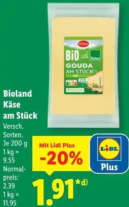 Lidl Bioland Käse am Stück Angebot