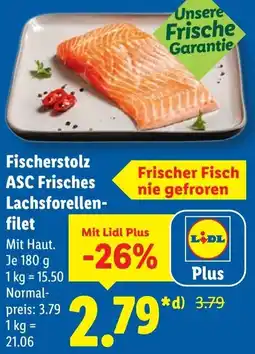Lidl Fischerstolz ASC Frisches Lachsforellenfilet Angebot